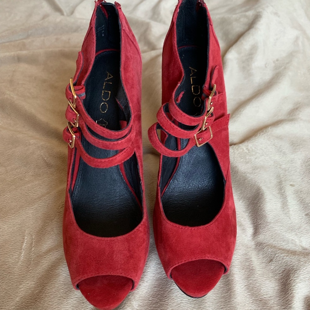 Red Suede Aldo 5” Platforms